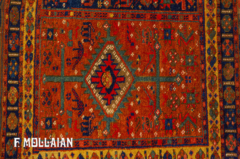 فرش دستباف روستایی آنتیک ایرانی کردی کد:۳۵۲۹۶۰۸۵